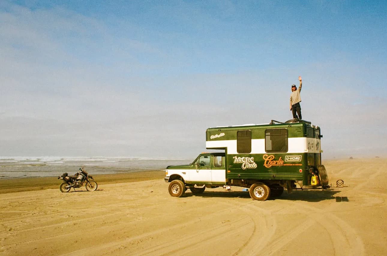 Matt beside the completed Charlie truck-house